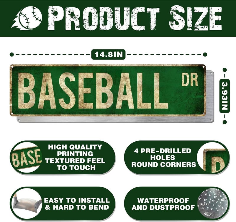 Rasonus Baseball Gifts for Boys 8-12 Accessories Room Decor Cool Stuff Sports Bedroom Posters Baseball Gear Wall Art Teen Boys Birthday Christmas Party Decorations - Image 2